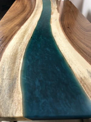 Resina epossidica tavolo in legno massiccio vero mobile tavolo in resina 240x100 Nuovo