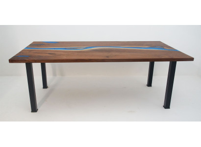 Fiume Tavoli Tavolo da pranzo Design Tavolo Mobili moderni 220x90 Resina epossidica Oceano Mare