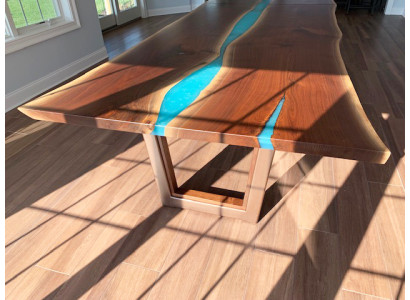 Tavolo da pranzo River Table in vero legno Tavolo fluviale 260x100 Tavoli massicci