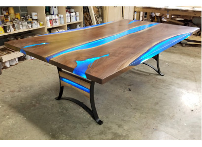 Tavolo da pranzo River Table Legno massiccio Tavolo fluviale reale 260x110