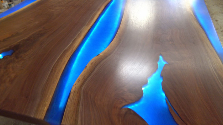 Tavolo da pranzo River Table Legno massiccio Tavolo fluviale reale 260x110