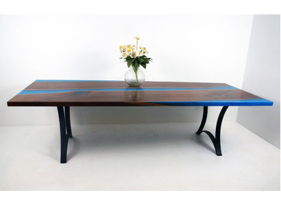 Tavoli moderni Tavolo da pranzo Design mare Tavolo in resina fiume Mobili 220x90 Epossidico Oceano