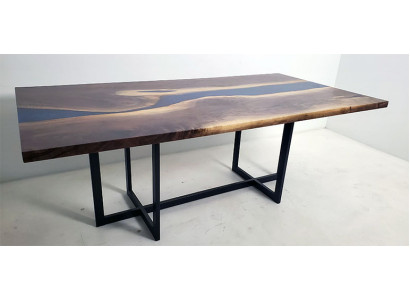 Tavolo da pranzo Design Resina Moderni Tavoli Mare Oceano Fiume Mobili 220x90 Epossidico