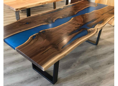 Fiume Tavoli Tavolo da pranzo Design Tavolo Moderno Mare Mobili 220x90 Resina epossidica Oceano