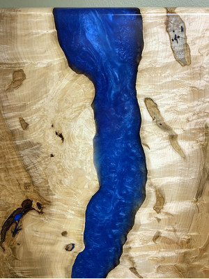 Tavoli Tavolo da pranzo Tavolo design Moderno Mare Oceano Fiume Mobili 200x90 Resina epossidica
