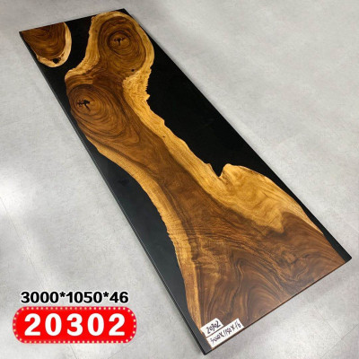 Tavolo da pranzo riunione River Table in legno massiccio naturale
