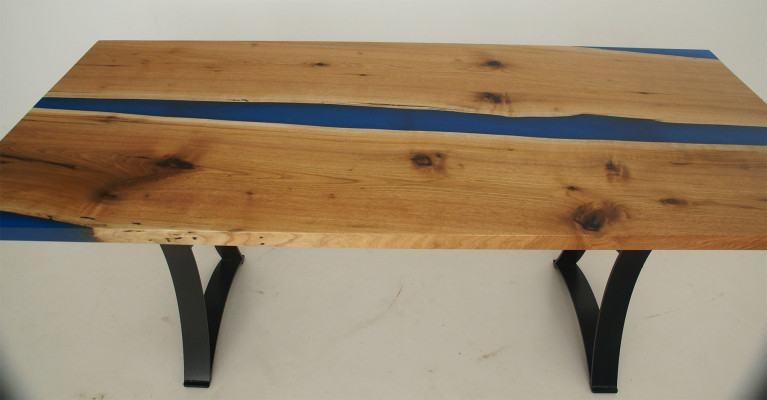 Resina epossidica tavolo in legno vero mobile resina d'epossidica massiccia con effetto cascata