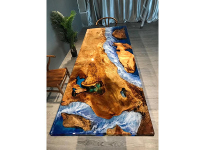 Tavolo da pranzo Design in resina Tavoli moderni Mare Fiume Mobili 220x90 Epossidico Oceano