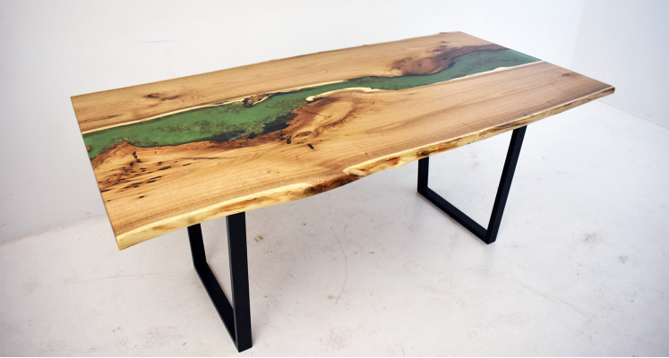 Tavolo da pranzo Mare Acqua Fiume Legno massiccio Tavolo fluviale 200x90 Tavoli