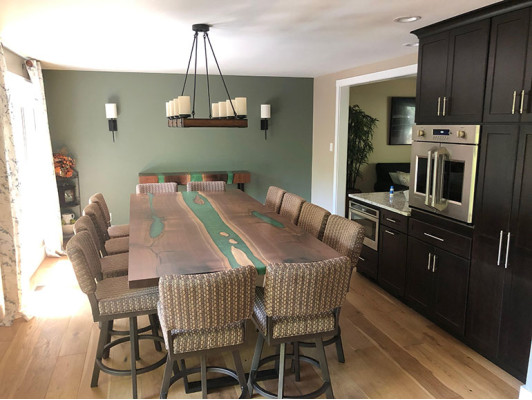 Tavolo da pranzo River Table Massiv Tische 240x100 tavolo fluviale in resina epossidica Sea Waterfall