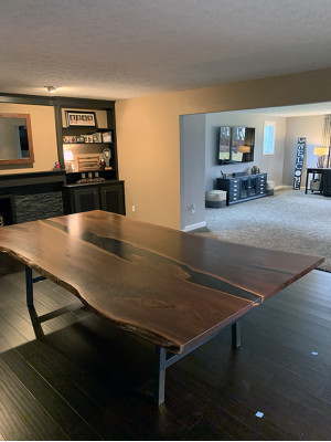 Tavolo da pranzo River Table in legno massiccio 240x100 resina epossidica mare Waterfall  Tavolo da pranzo River Table in legno massiccio 240x100 resina epossidica mare Waterfall