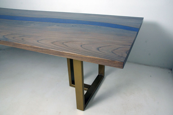 Tavolo in resina epossidica River Table in legno massiccio vero Decorazioni Tavoli 220x100