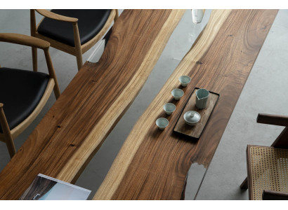 Tavolo da pranzo River Table in legno massiccio 240x90.