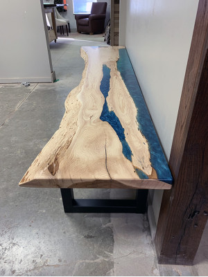 Resina epossidica tavolo in legno massiccio mobili massicci tavolino in resina d'epossidica 250x60cm