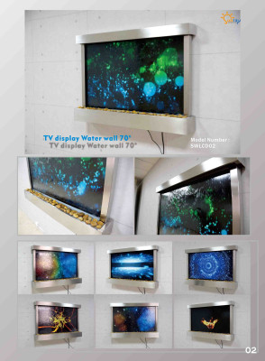 LED Fontana d'acqua Designer Colonne d'acqua Cornice Cascata 138x98