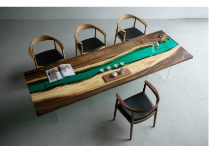 Tavolo da pranzo in resina epossidica River Table in legno massiccio Tavoli 220x90