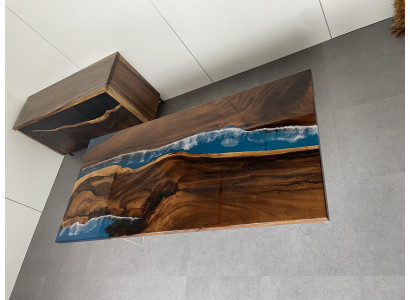Tavolo da pranzo in resina epossidica massello Tavoli 220x90 Tavolo fluviale Legno naturale