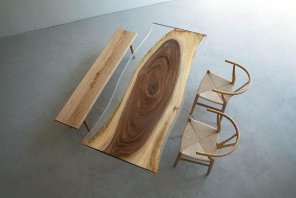 Tavolo da pranzo Mare Acqua Fiume Legno massello Tavolo fluviale 220x90 Tavoli