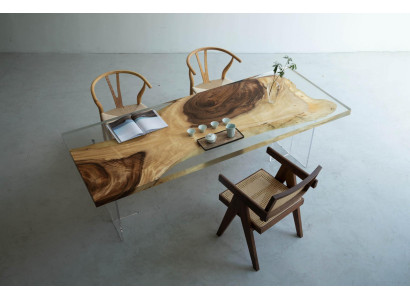 Tavolo da pranzo in resina epossidica River Table Massiv 200x90 Tavolo fluviale nuovo