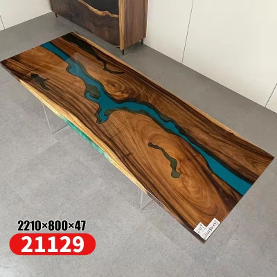 Tavolo da pranzo in resina epossidica vero legno arredamento massiccio decorazioni tavolo in resina ad effetto cascata