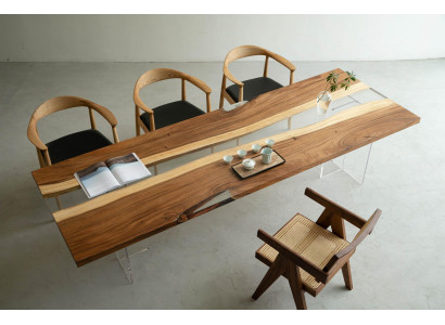 Tavolo da pranzo River Table Massiv Tische 220x80 Tavolo da fiume Mare Cascata d'acqua