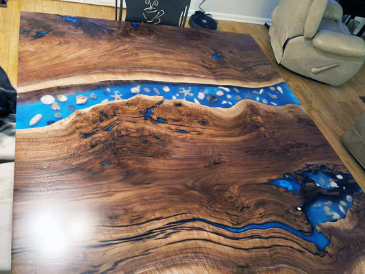 Tavolo su misura in resina epossidica Legno reale Prezzo 1mq Tavoli