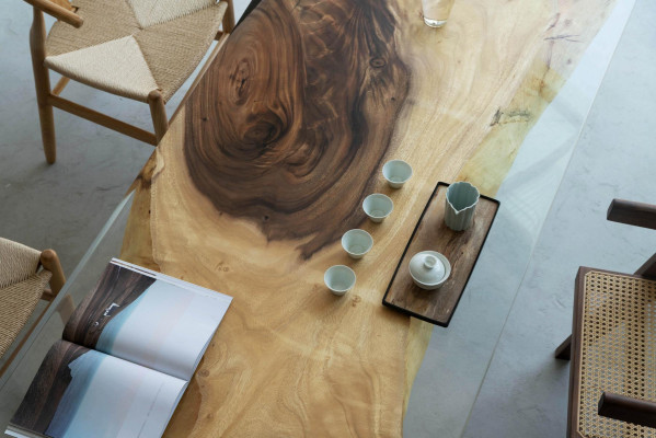 Tavolo da pranzo Mare Acqua Fiume Legno Naturale Tavolo fluviale 180x90 Tavoli