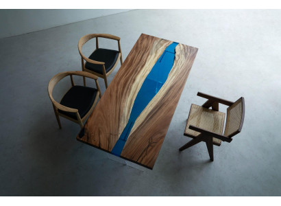 Tavolo da pranzo River Table Massiv Tische 185x85cm, tavolo fluviale in resina epossidica marina