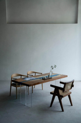 Tavolo da pranzo River Table Massiv Tische 185x85cm, tavolo fluviale in resina epossidica marina