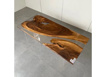 Tavolo da pranzo in resina epossidica Legno massiccio Mobili massicci Tavolo in resina a cascata