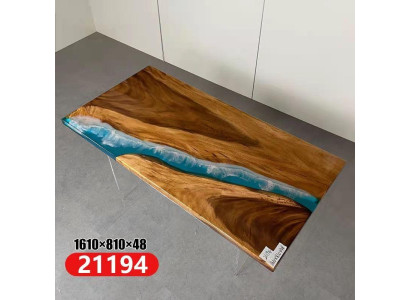 Tavolo da pranzo River Table in legno massiccio resina epossidica Tavoli 161x81 Nuovo