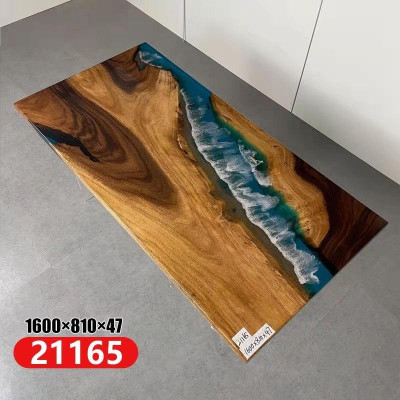 Tavolo da pranzo River Table massiccio 160x81 tavolo fluviale mare cascata d'acqua
