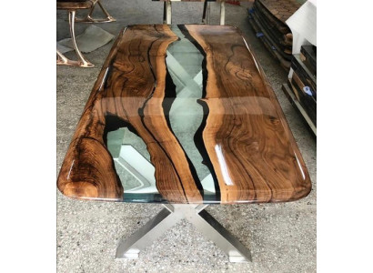 Tavolino da salotto in resina epossidica Tavolo in legno fatto a mano Tavoli Mobili massicci Resina