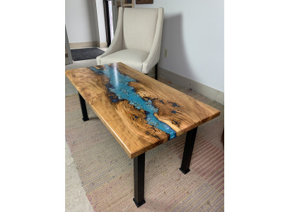 Tavolino River Table in legno reale Tavolo fluviale decorativo in resina epossidica massiccia