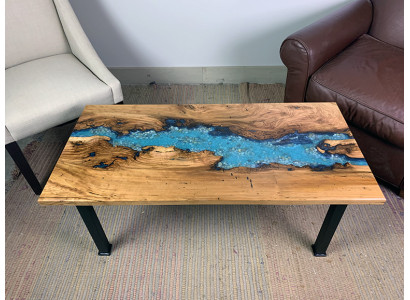 Tavolino River Table in legno reale Tavolo fluviale decorativo in resina epossidica massiccia