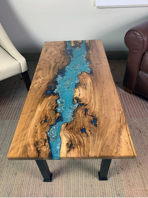 Tavolino River Table in legno reale Tavolo fluviale decorativo in resina epossidica massiccia