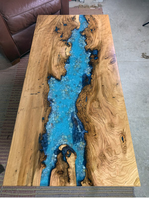 Tavolino River Table in legno reale Tavolo fluviale decorativo in resina epossidica massiccia
