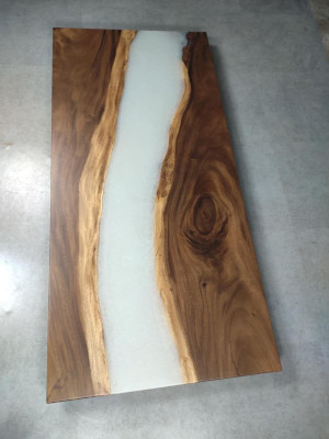 Tavolo in resina epossidica a cascata, tavolo da pranzo in resina epossidica, resina epossidica legno massiccio genuino