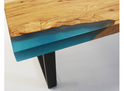 Tavolo da caffè River Table in resina epossidica Massello Tavoli 120x70 Tavolo fluviale Legno vero