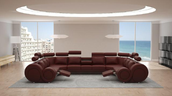 Designer divano angolare + USB divano imbottito in pelle Nuovo set di divani