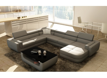 Designer Divano d'angolo in pelle Imbottito Divano d'angolo Paesaggio Camera da letto in pelle Seduta Grande
