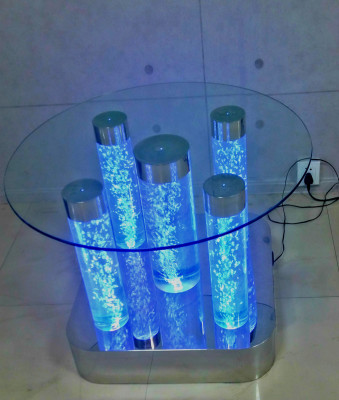Design di tavolo d'acqua Tavolino colonne d'acqua Colonna Divano Tavoli a LED
