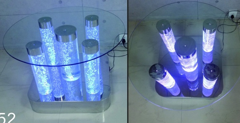 Tavolo colonna design colonna d'acqua tavolo da salotto tavoli LED ad acqua.