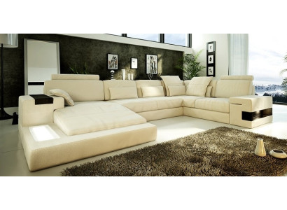 Design divano in pelle Poltrona Set di divani Soggiorno divano con USB