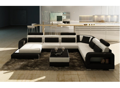 Comfort e stile con il nostro divano moderno XXL a forma di U per il soggiorno.