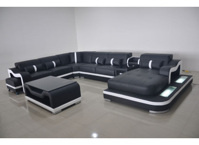 Divano ad angolo in forma di U, divano salotto imbottito angolare in tessuto, nuovi divani.