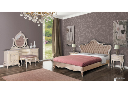 Set da camera da letto di lusso con letto comodini sgabello tavolo da toeletta specchio completo nuovo