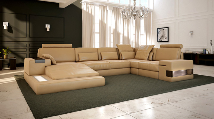 Sofà angolare di design elegante a forma di U - Vivere un'esclusiva sensazione abitativa.