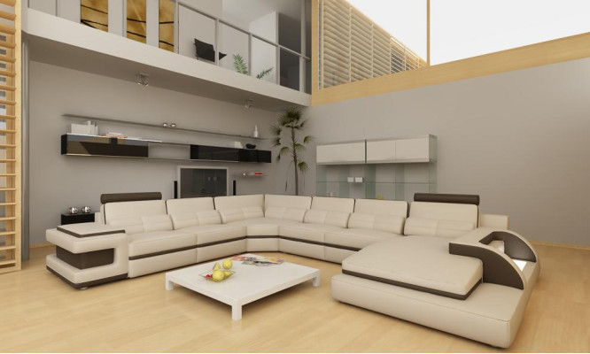 Soggiorno Divano Cuscino Set angolare in pelle di design + USB Sofa Wetzlar