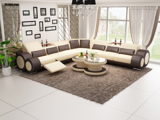 Divano in pelle angolare con design moderno G8035C